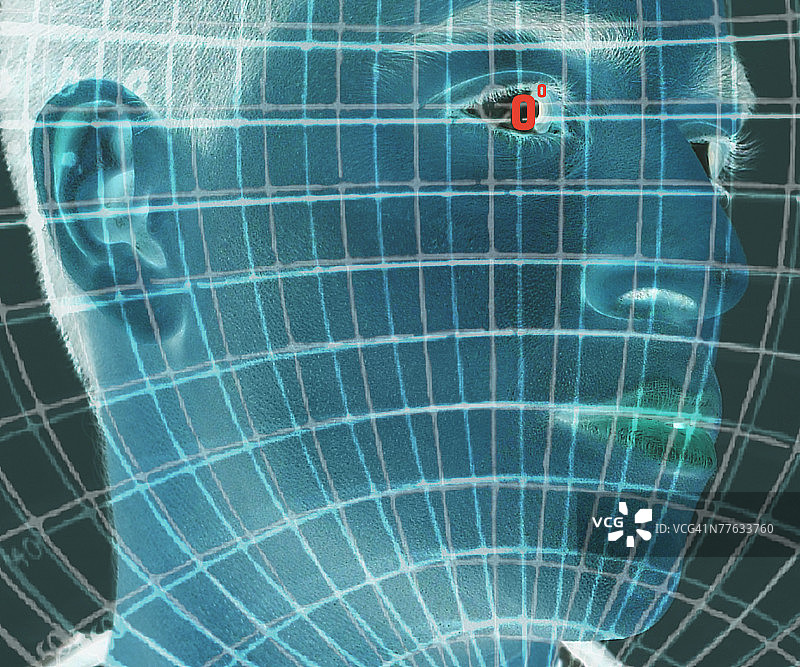 男人脸部网格图片素材