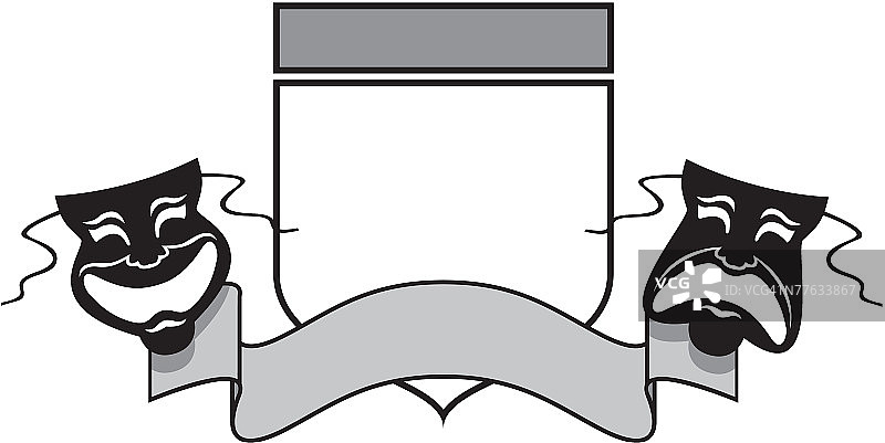具有戏剧图案的盾牌图片素材