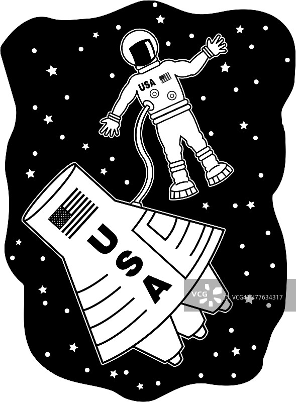 宇航员和宇宙飞船图片素材