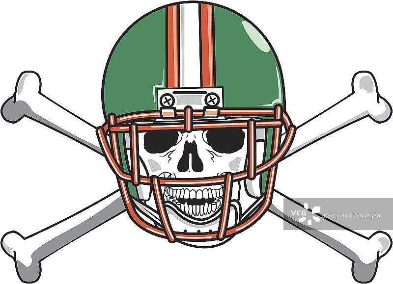 戴橄榄球头盔的骷髅图片素材