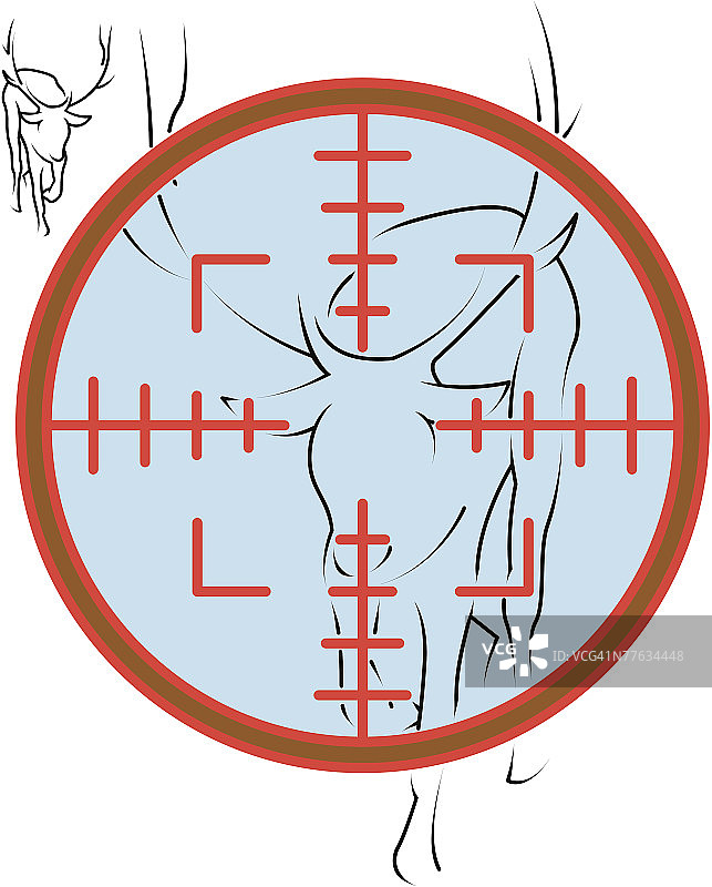 瞄准鹿的枪瞄准器图片素材