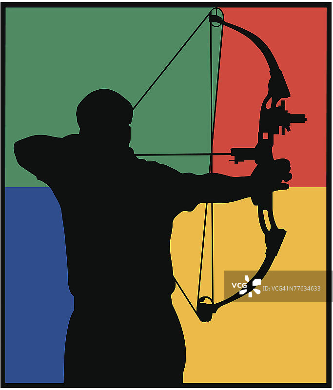 猎人拉弓剪影图片素材
