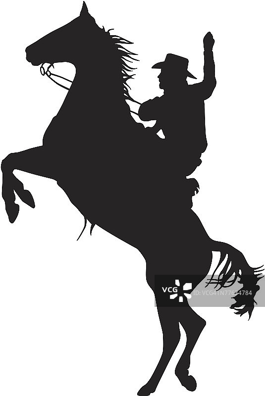 牛仔骑马的轮廓图片素材