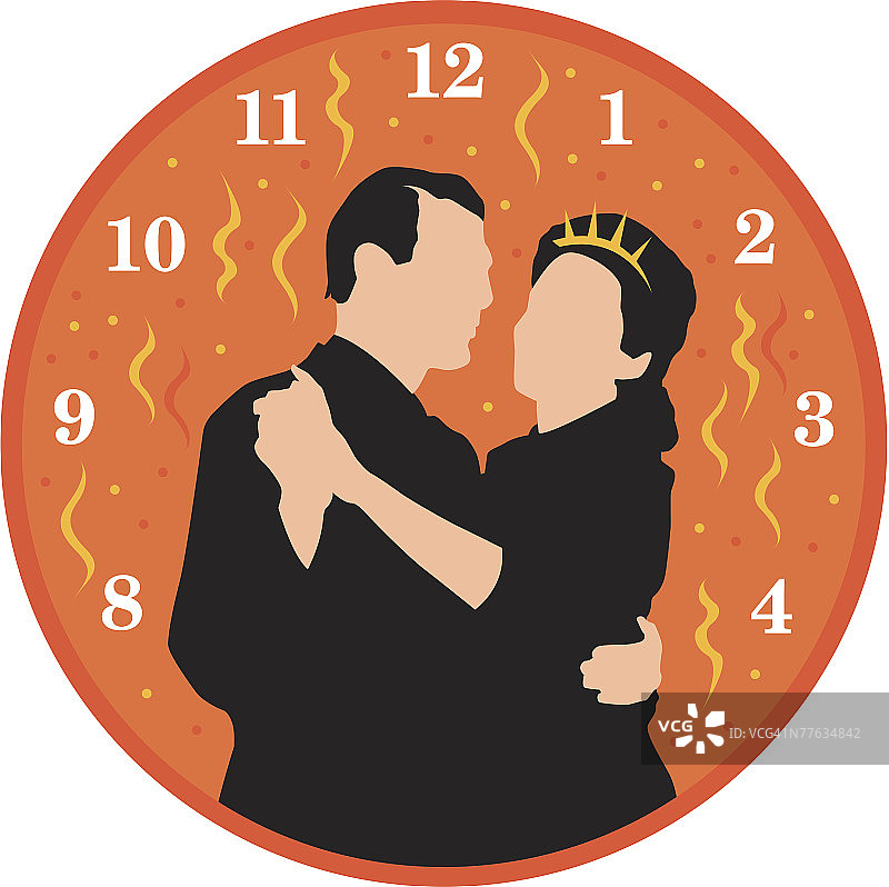 情侣在新年派对上跳舞图片素材