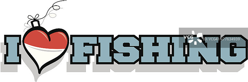 我爱钓鱼，心形浮标图片素材