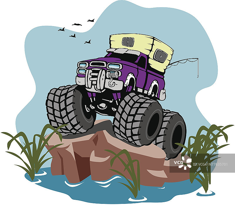 沼泽中的怪物卡车图片素材