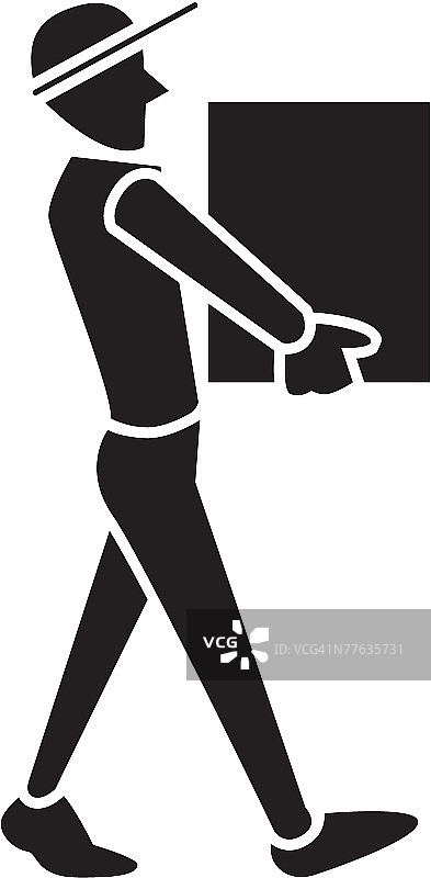 搬运箱子的男人图片素材