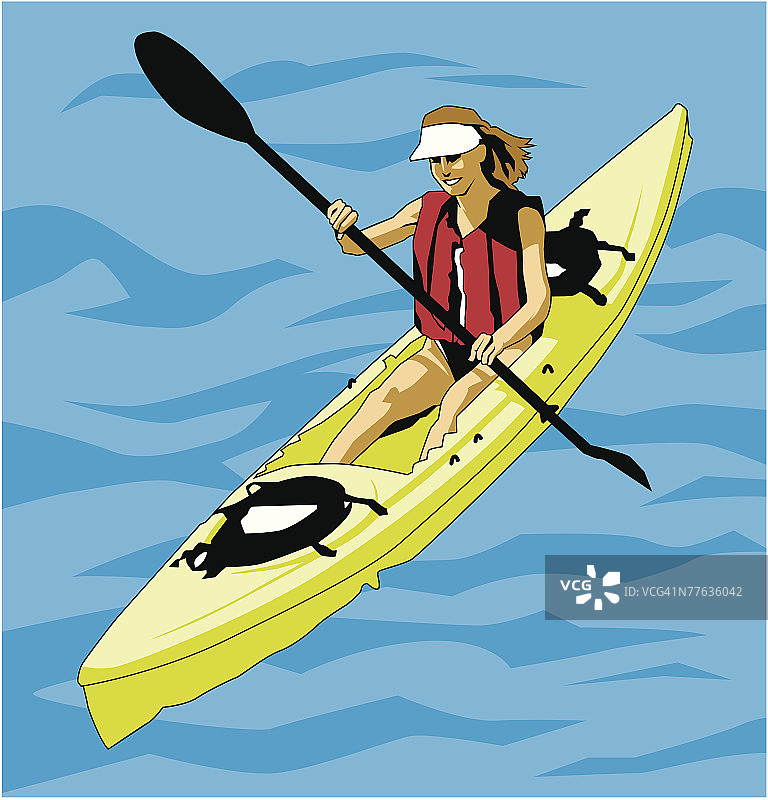 划皮划艇的女子图片素材