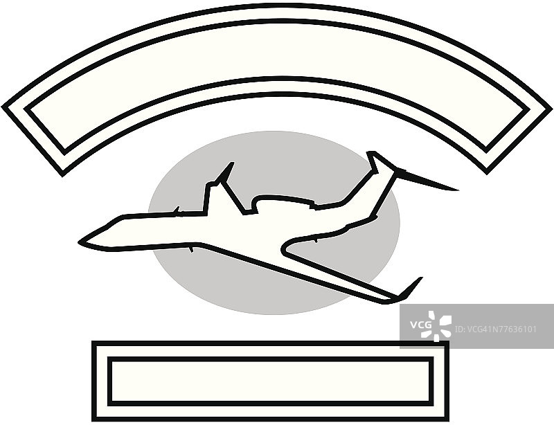 飞机剪影徽章图片素材