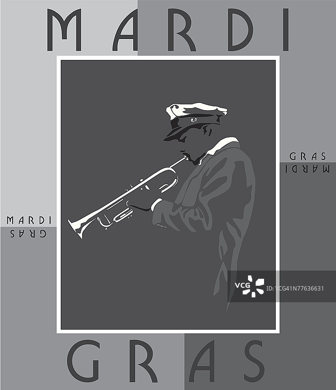 演奏小号的男子参加狂欢节图片素材