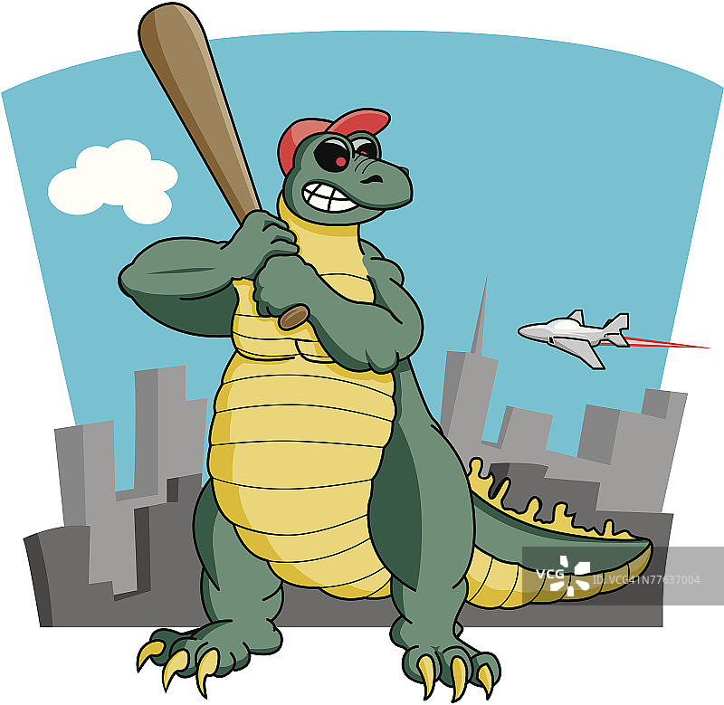 戴棒球帽和太阳镜的恐龙图片素材