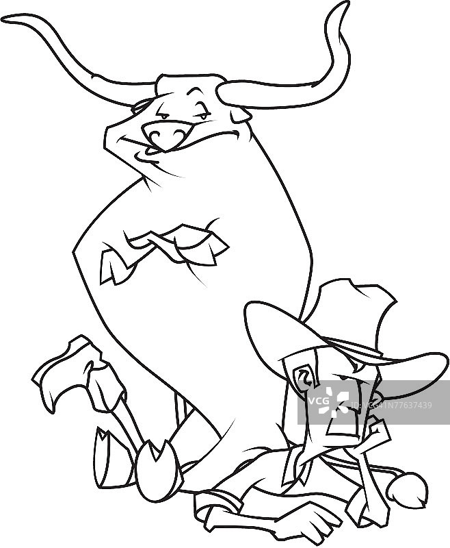 牛仔上的公牛图片素材