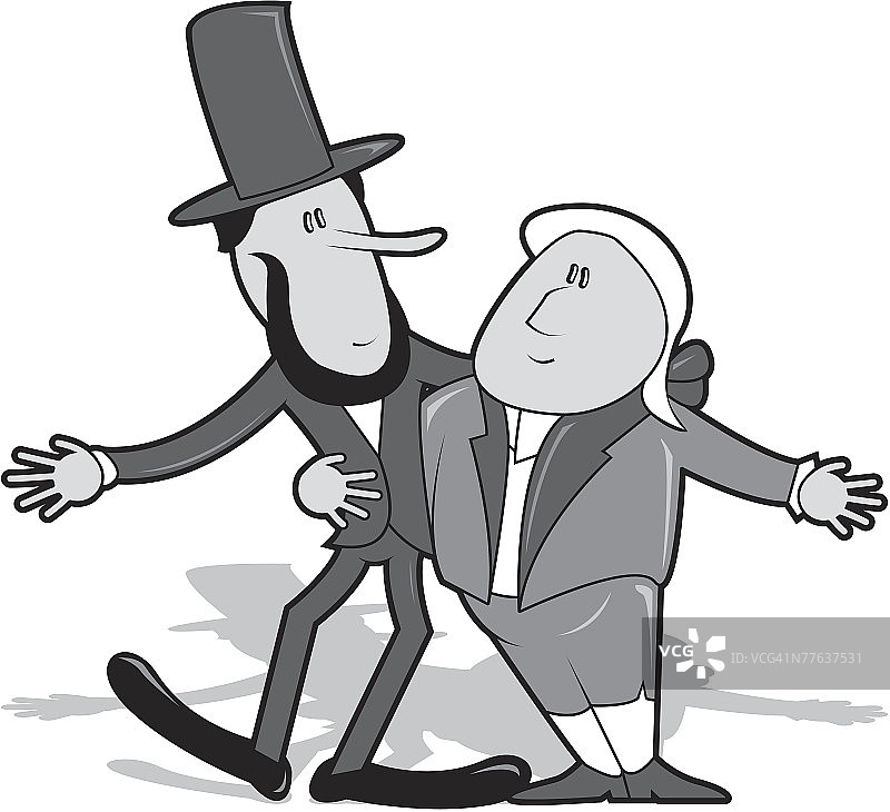 亚伯拉罕·林肯和乔治·华盛顿图片素材