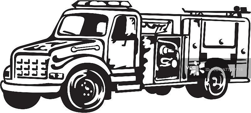 老式消防车图片素材