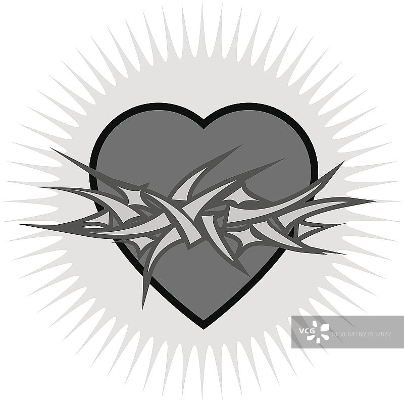 带刺的爱心图片素材