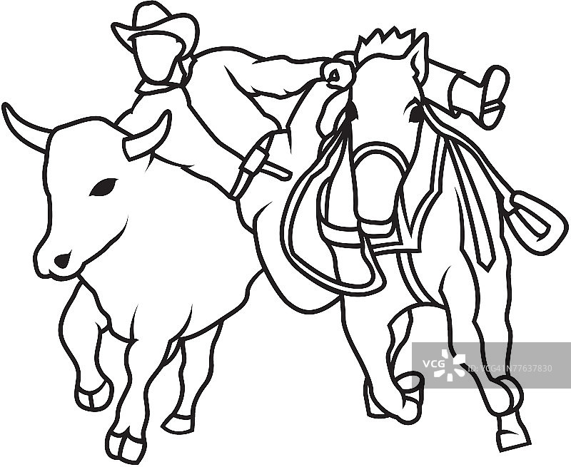 摔牛比赛图片素材