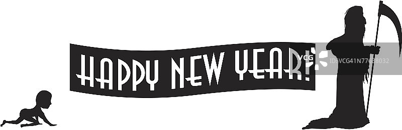 新年标志婴儿与死神图片素材