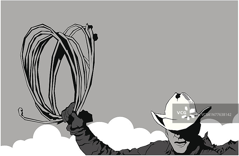 手持绳索的牛仔图片素材