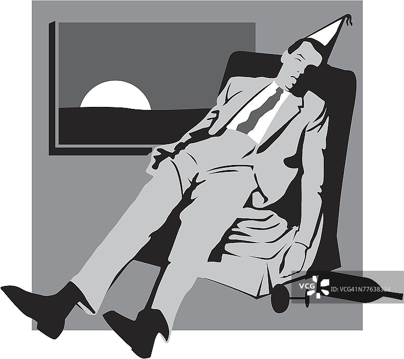 聚会后睡觉的男人图片素材