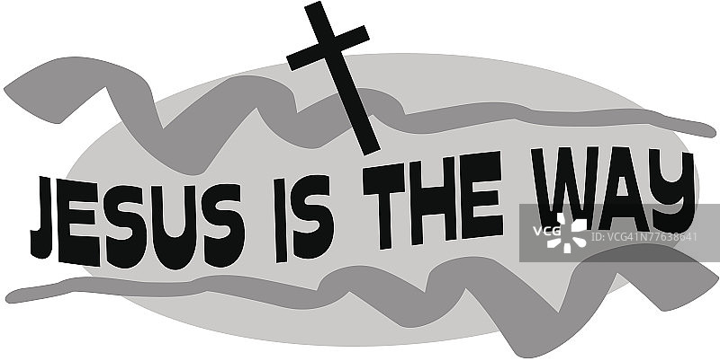 耶稣是十字架之路的标志图片素材