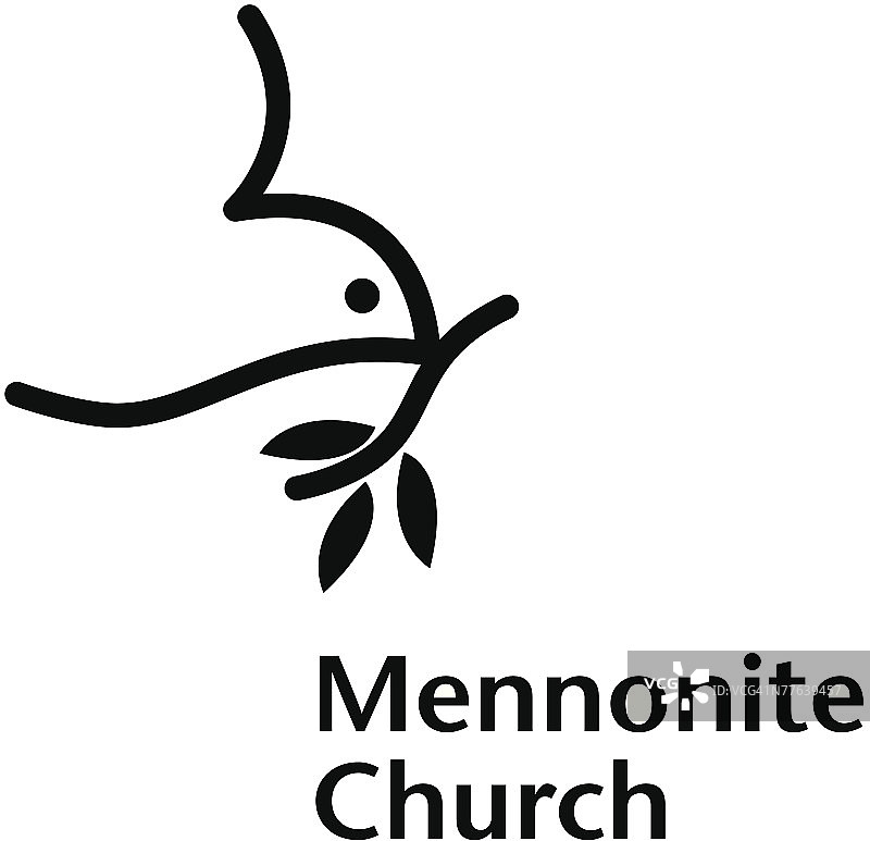 门诺派教堂标志与鸽子图片素材