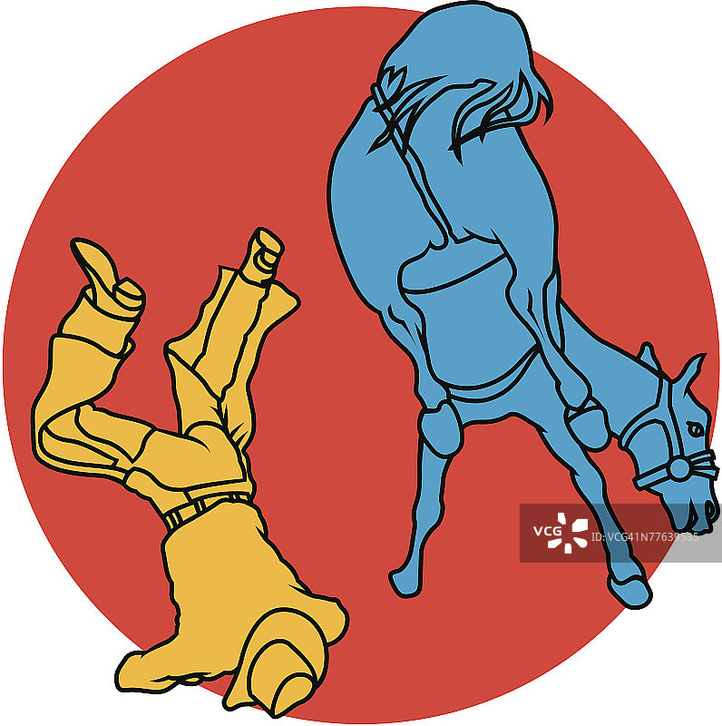 被摔下后的牛仔图片素材