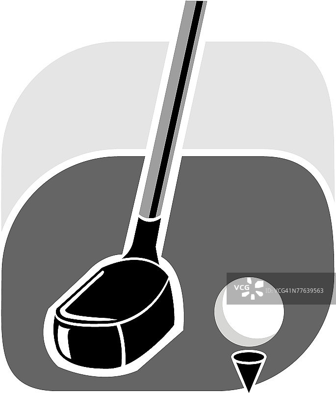 高尔夫球杆和球座上的球图片素材