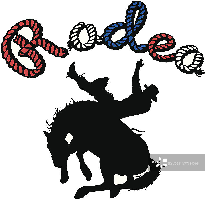 牛仔竞技表演的图形处理图片素材