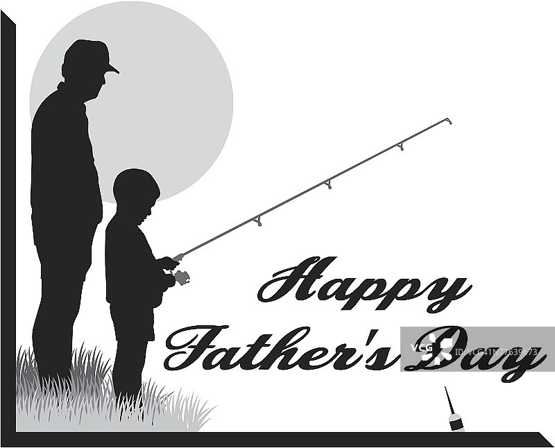 父亲节快乐，父子钓鱼图片素材
