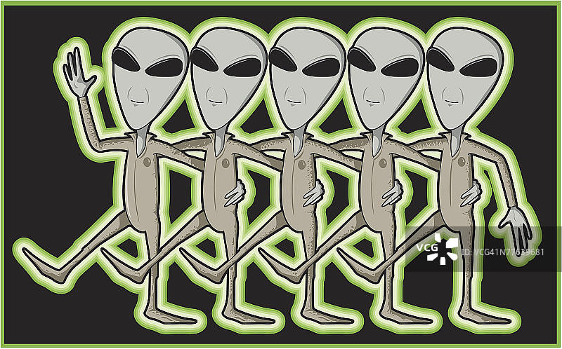 一排外星人图片素材