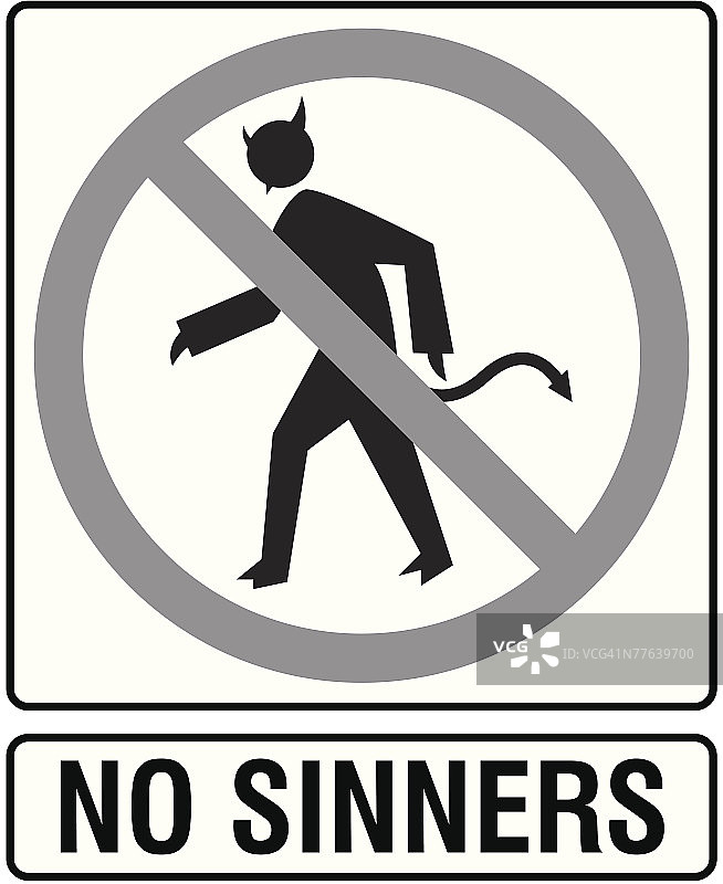 反恶魔标志，禁止罪人标志图片素材