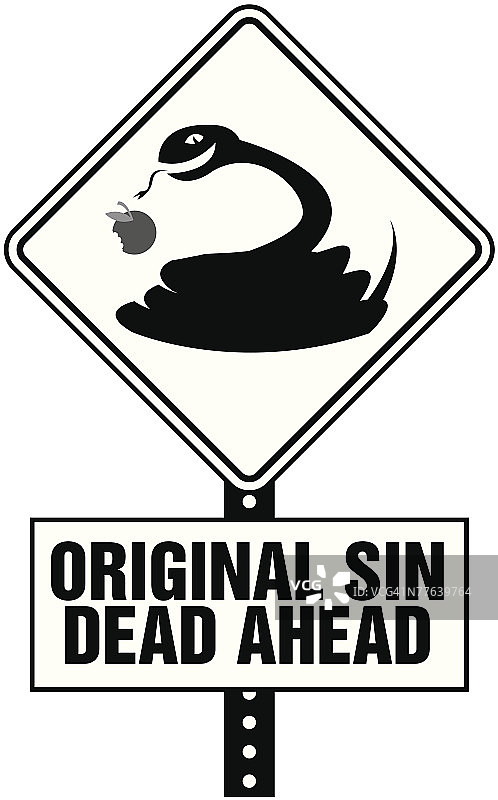 蛇与原罪警示牌图片素材