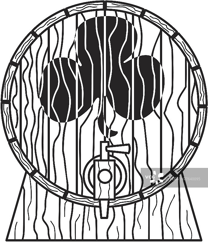 啤酒桶内的三叶草图片素材