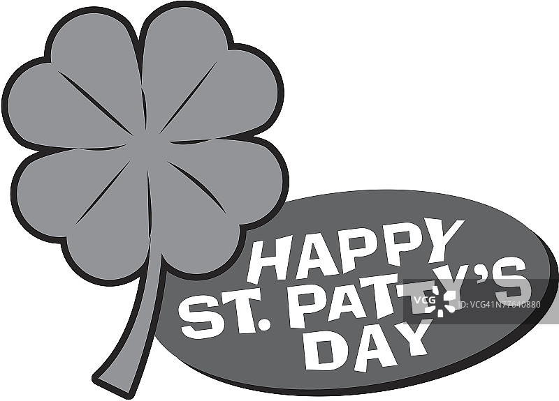 快乐圣帕蒂节与四叶草图片素材