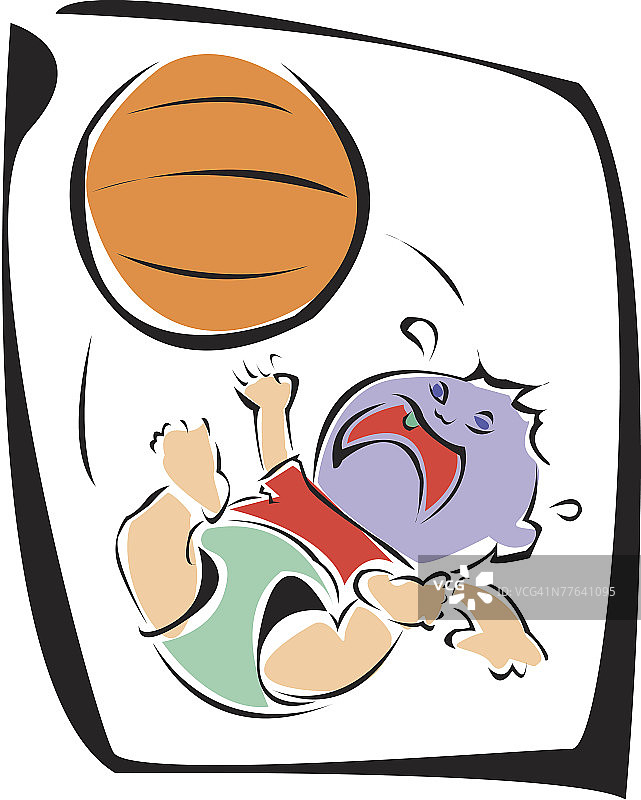 篮球与哭泣的婴儿图片素材