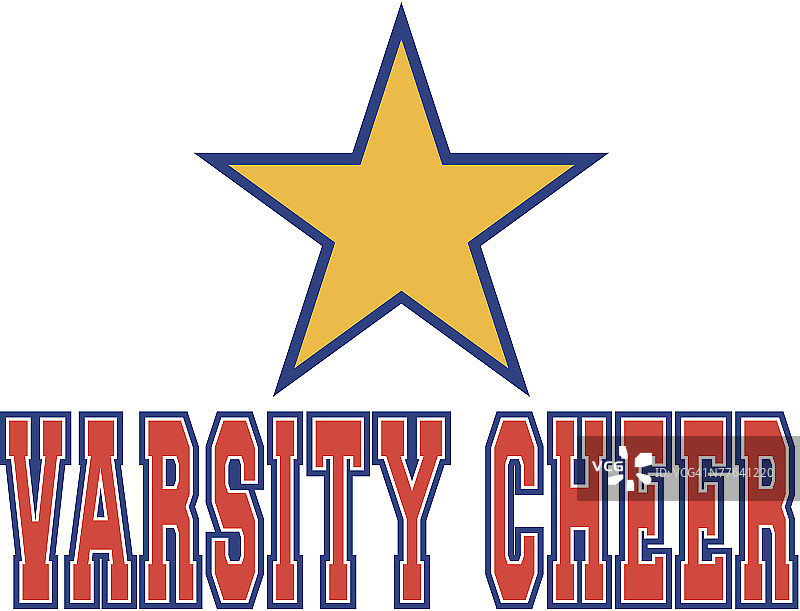 带星星和文字的队徽欢呼标志图片素材