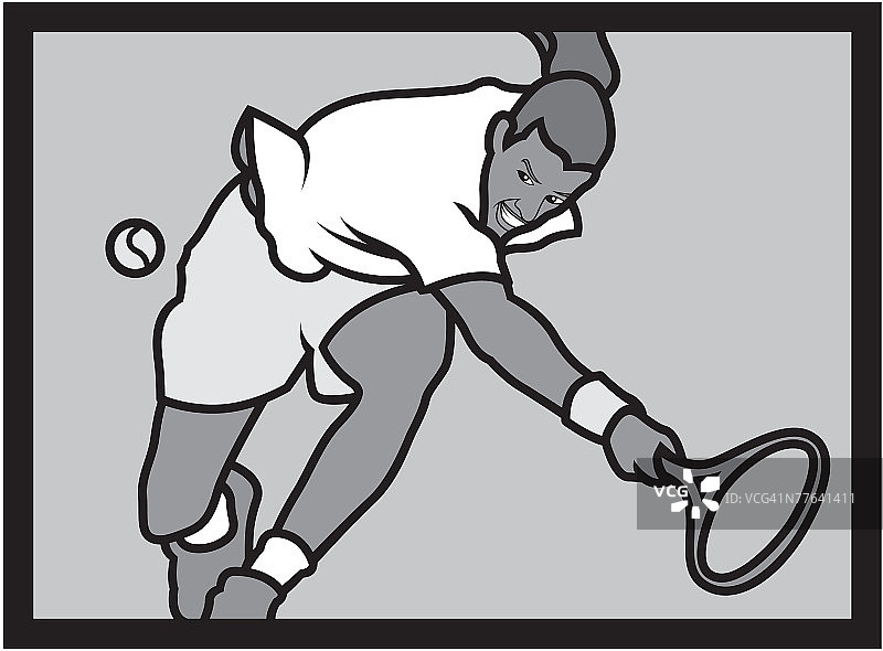 全力以赴的网球运动员图片素材