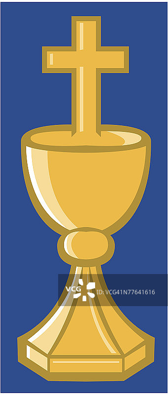 带十字架的圣餐杯图片素材