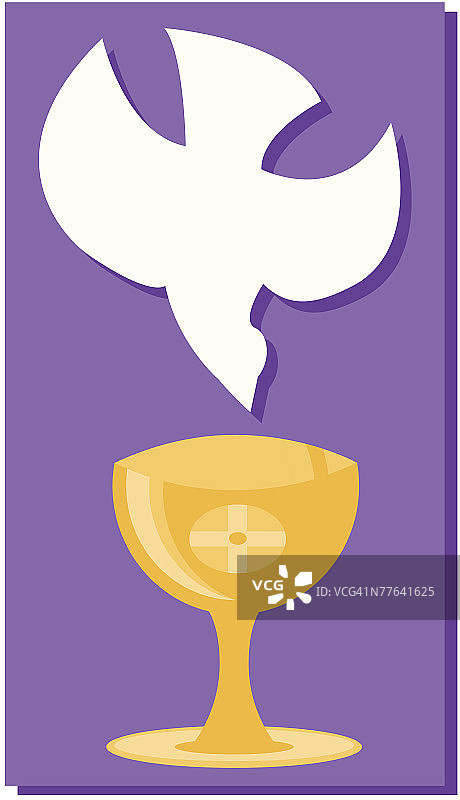 带有鸽子的圣餐杯图片素材