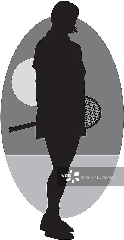 手持球拍的网球运动员图片素材