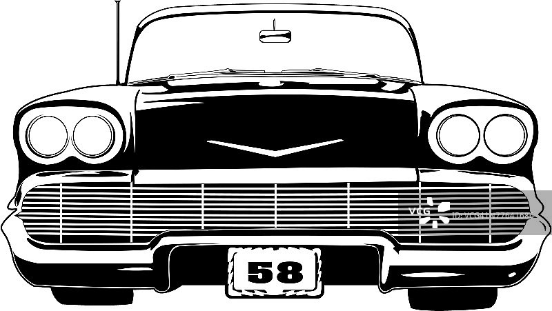 车牌号为58的经典汽车图片素材