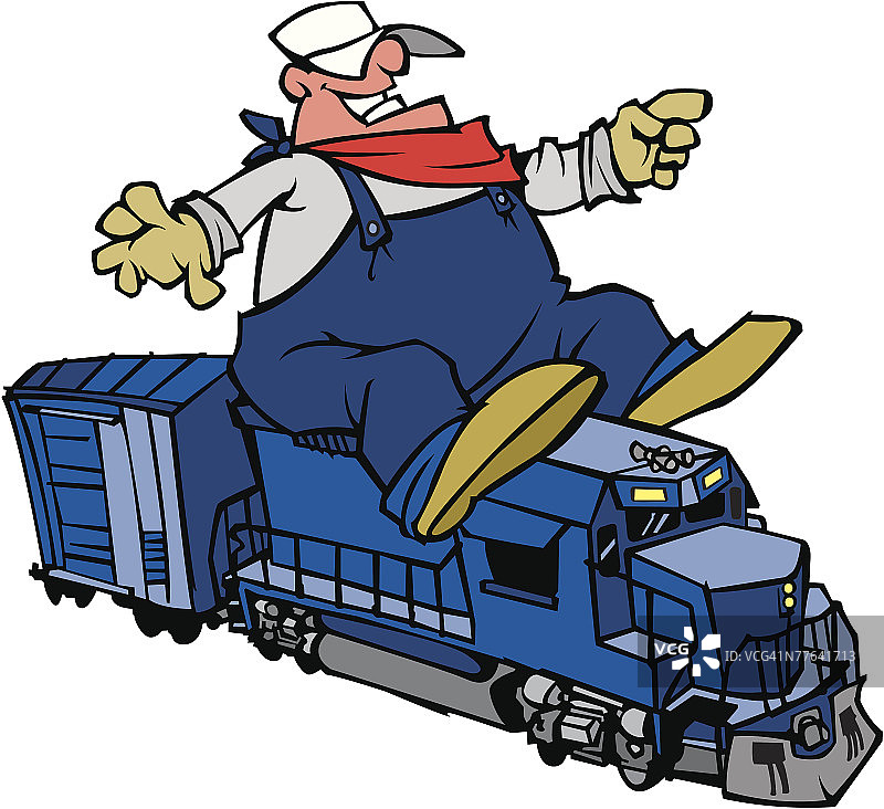 列车员坐在火车上图片素材