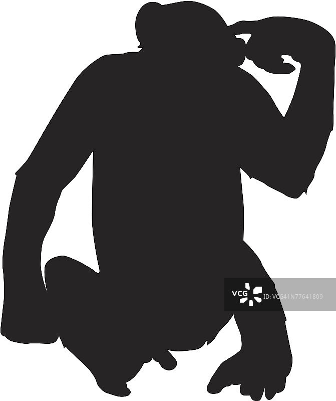 黑猩猩剪影图片素材