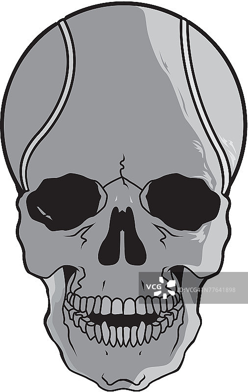 网球接缝额头骷髅图片素材