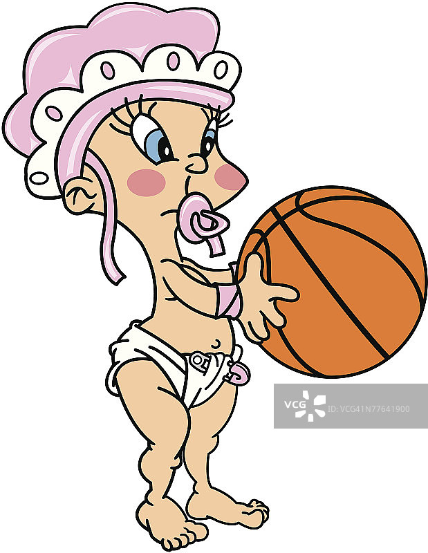 抱着篮球的婴儿图片素材