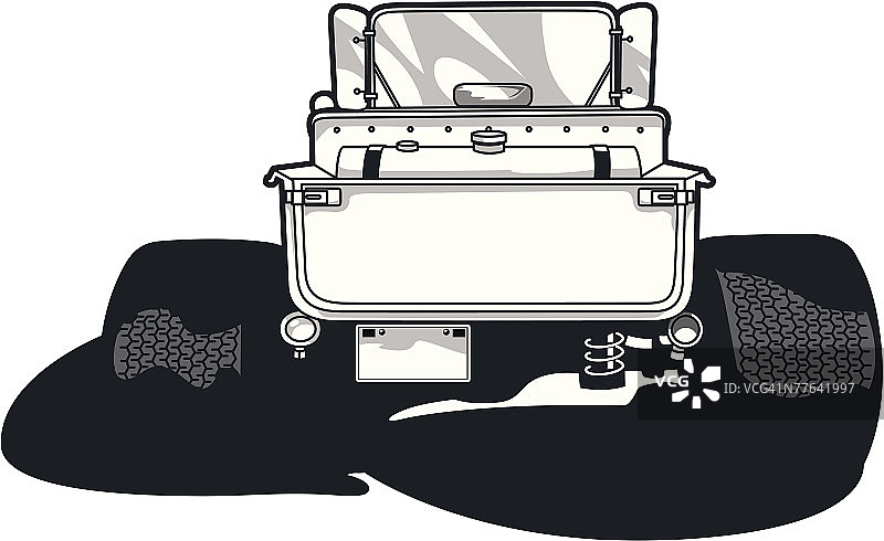 配备超大轮胎的老爷车图片素材