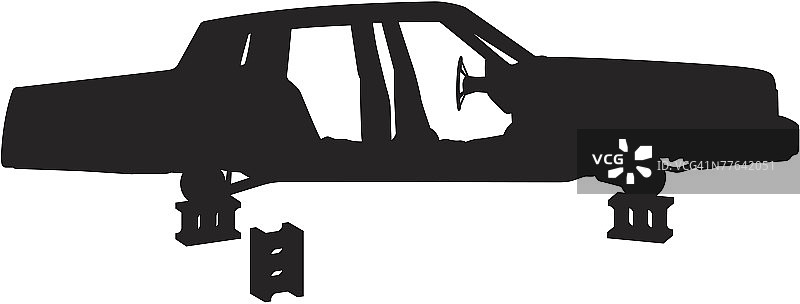 车门缺失的汽车轮廓图片素材