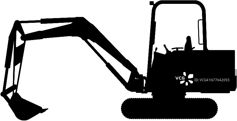挖掘机轮廓图片素材