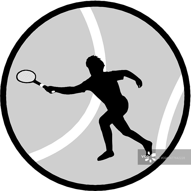 全力伸展的网球运动员图片素材