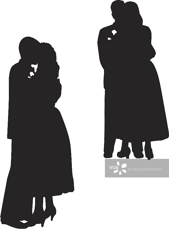 情侣舞蹈剪影图片素材